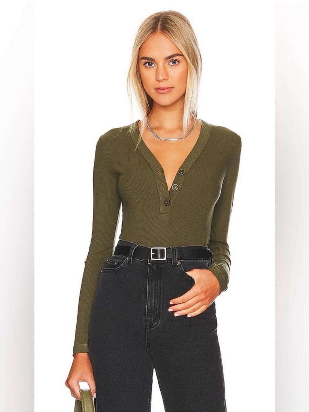 Pistola Ribbed Khaki Bodysuit